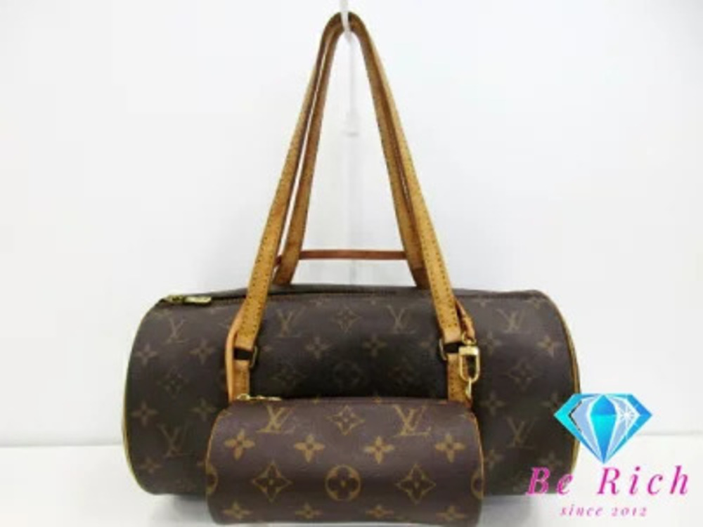 Louis Vuitton Handbag Monogram Papillon LV Pouch Clutch cylindrical round bag